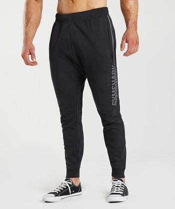 Spodnie Do Biegania Męskie Gymshark Bold React Czarne | PL 3365NWY